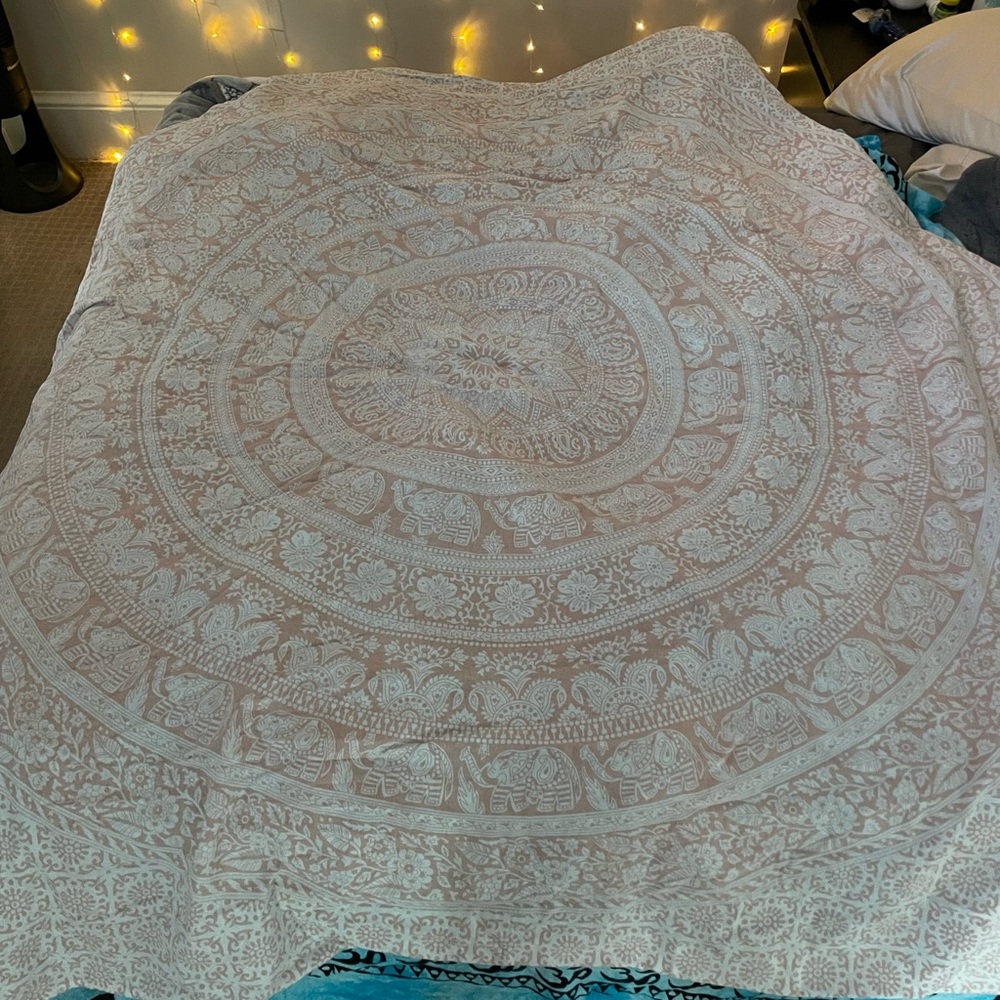Baby Pink Mandala Tapestry